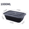 1000ml Disposable Takeaway Lunch Box MicrowaveSafe Black Plastic Food Container For Meal Prep Foo 5