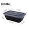1000ml Disposable Takeaway Lunch Box MicrowaveSafe Black Plastic Food Container For Meal Prep Foo 5