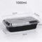 1000ml Disposable Takeaway Lunch Box MicrowaveSafe Black Plastic Food Container For Meal Prep Foo 6