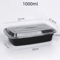 1000ml Disposable Takeaway Lunch Box MicrowaveSafe Black Plastic Food Container For Meal Prep Foo 6