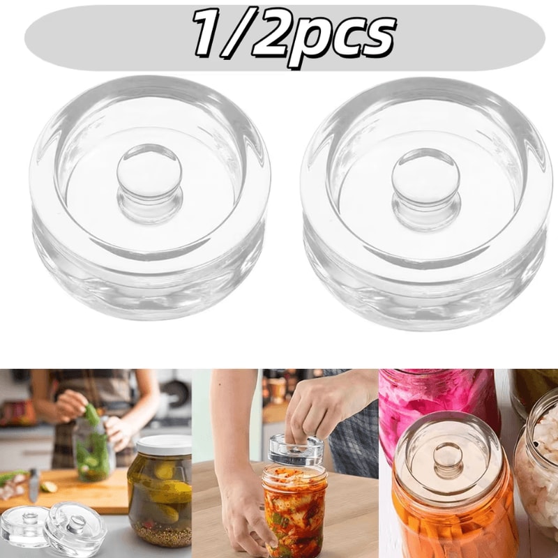 Premium Glass Fermentation Weights For Wide Mouth Mason Jars EasyGrip Pickling Fermenting Kit 0