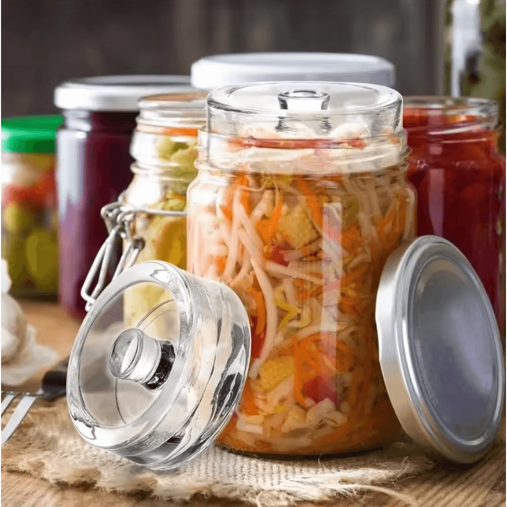 Premium Glass Fermentation Weights For Wide Mouth Mason Jars EasyGrip Pickling Fermenting Kit 1