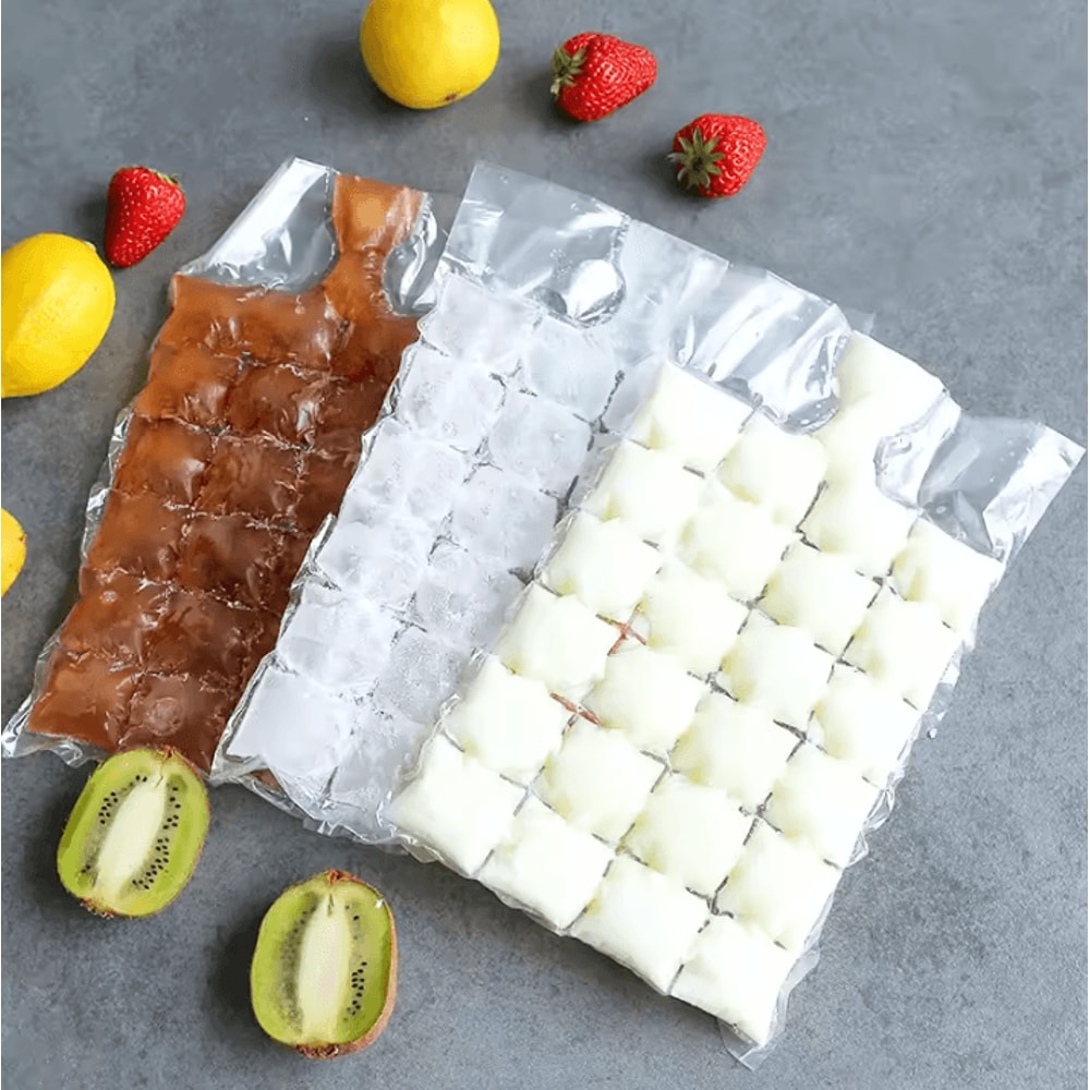 SelfSealing Disposable Ice Cube Bags SpaceSaving Freezer Ice Tray Alternative 10 Pack 0