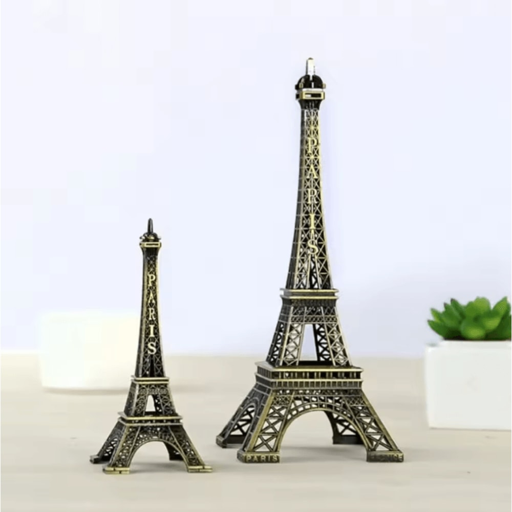 Vintage Bronze Eiffel Tower Statue Metal Paris Landmark Decorative Collectible 4