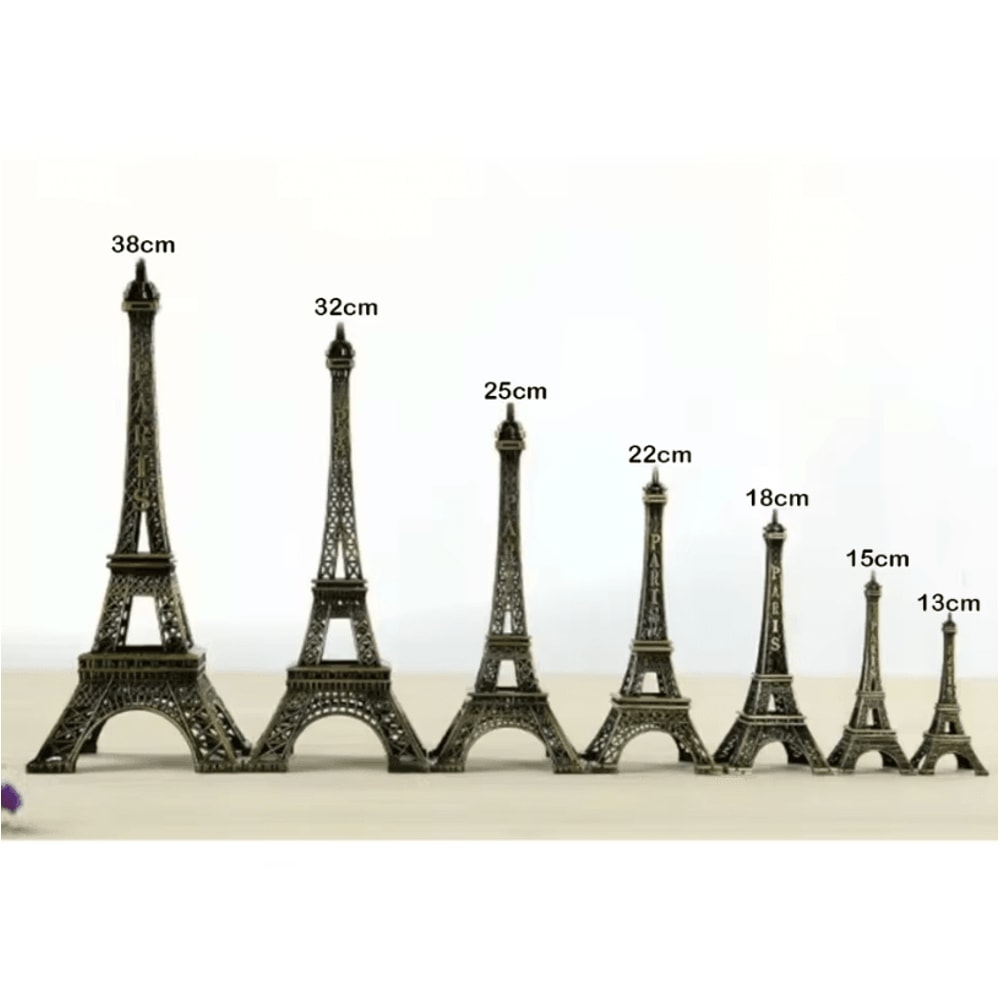Vintage Bronze Eiffel Tower Statue Metal Paris Landmark Decorative Collectible 5
