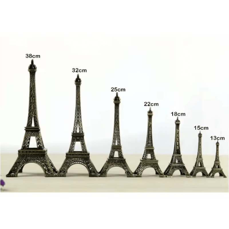 Vintage Bronze Eiffel Tower Statue Metal Paris Landmark Decorative Collectible 5