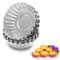 10Piece Stainless Steel Egg Tart Mold Set Reusable Mini Tart Pastry Baking Cups 0