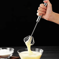 304 stainless steel semi-automatic egg whisk – push rotary manual hand mixer