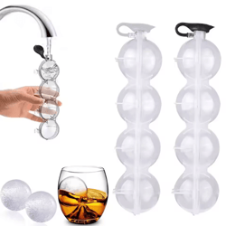 large ice ball maker mold – round cocktail sphere ice tray for home bar