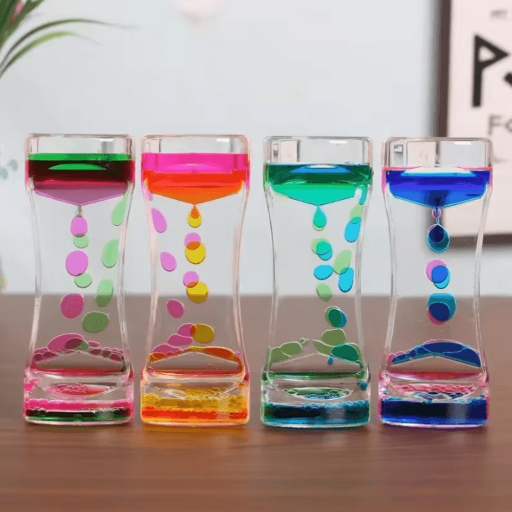 Colorful Liquid Motion Bubbler Timer Sensory Hourglass Fidget Toy For Relaxation 0
