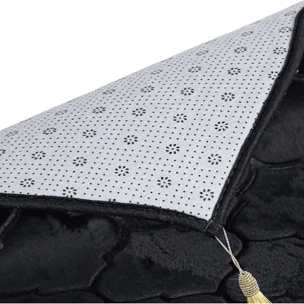 Plush Islamic Prayer Mat With Tassels Thick Flannel Muslim Salah Rug 26 By 46 In 1