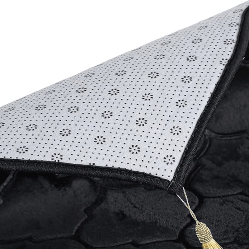 Plush Islamic Prayer Mat With Tassels Thick Flannel Muslim Salah Rug 26 By 46 In 1
