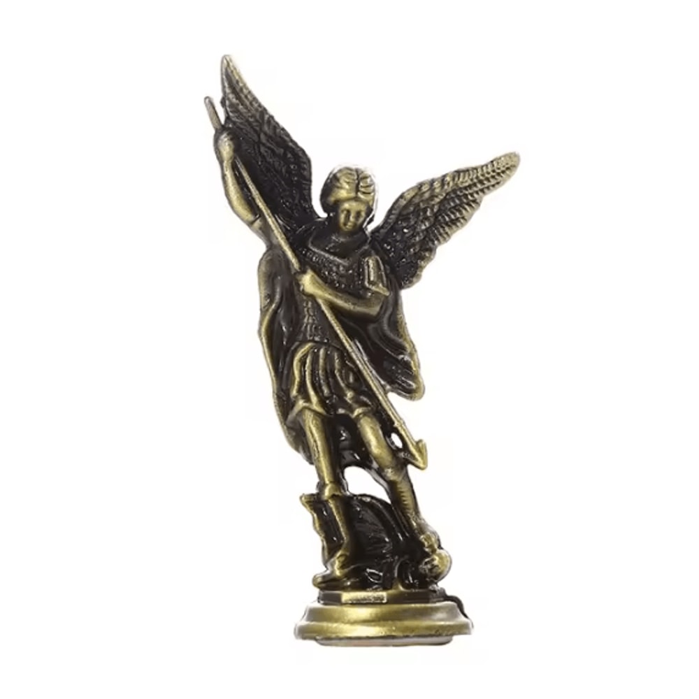 Saint Michael Archangel Statue Zinc Alloy Guardian Angel Figurine For Home Desk Decor 8
