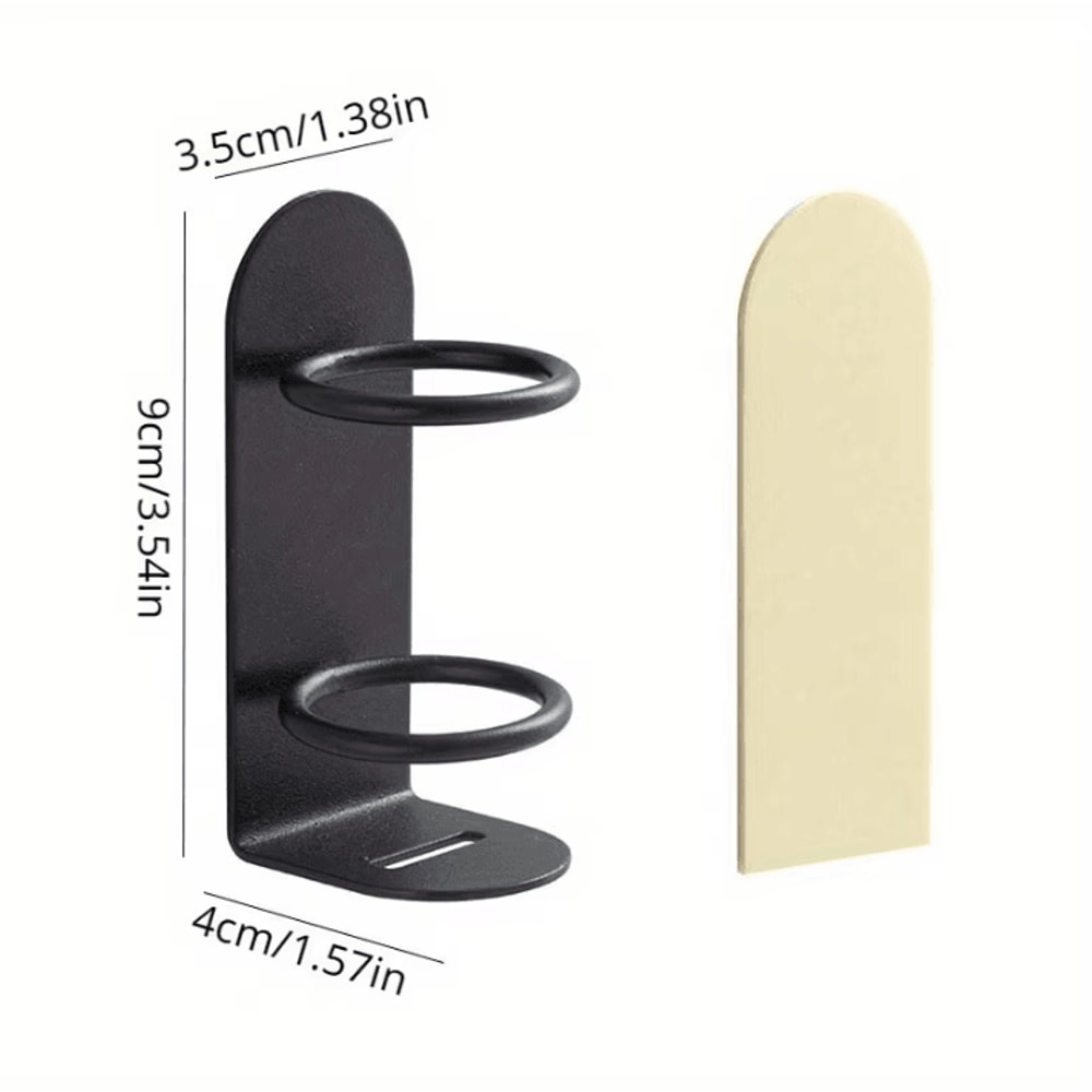 WallMounted Iron Toothbrush Holder NoDrill Bathroom Storage Rack With Drainage 4