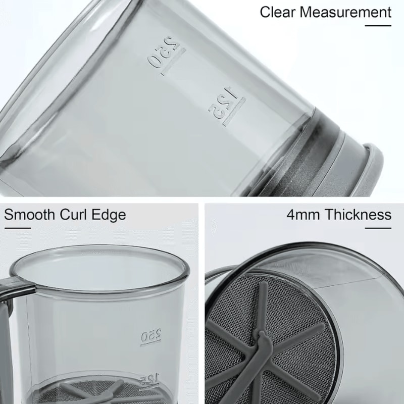 Manual Fine Mesh Flour Sifter OnePress Baking Sieve For Flour Sugar Cocoa 1
