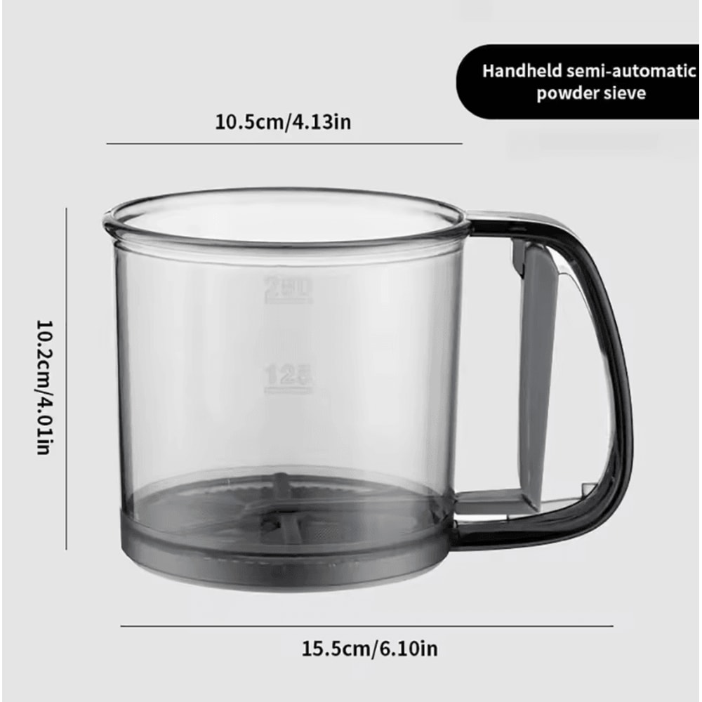Manual Fine Mesh Flour Sifter OnePress Baking Sieve For Flour Sugar Cocoa 5