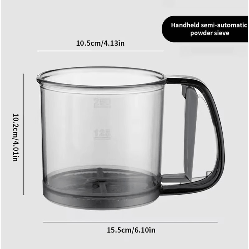Manual Fine Mesh Flour Sifter OnePress Baking Sieve For Flour Sugar Cocoa 5