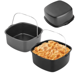 non-stick air fryer cake baking tray – airfryer basket pan for philips & similar models