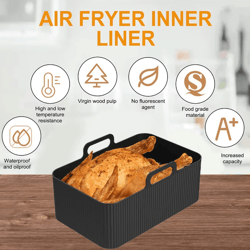 reusable silicone air fryer pot liners – heat-resistant non-stick baking basket (2pcs)