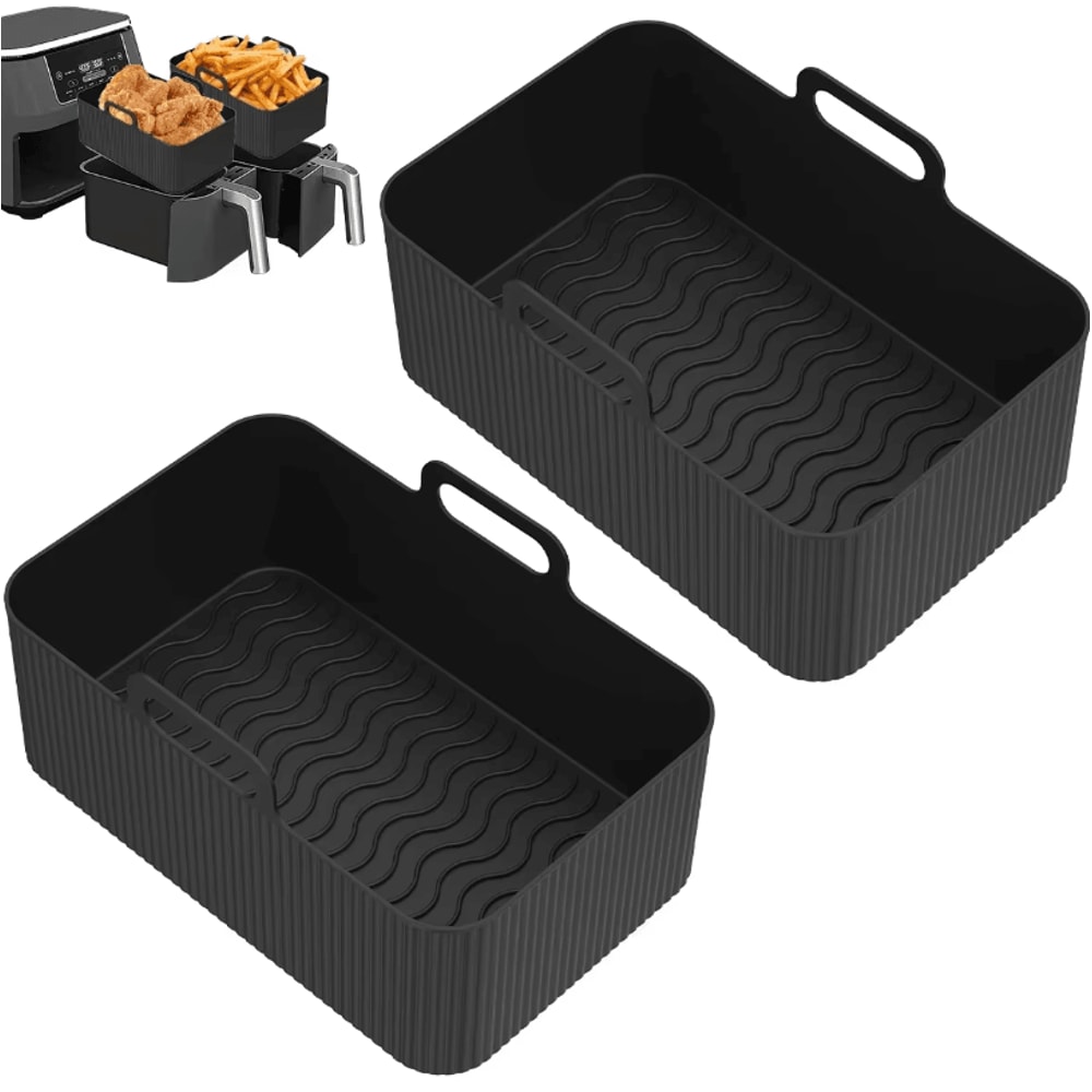 Reusable Silicone Air Fryer Pot Liners HeatResistant NonStick Baking Basket 2PCS 5