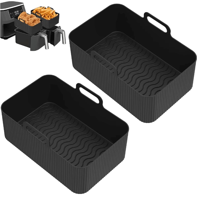 Reusable Silicone Air Fryer Pot Liners HeatResistant NonStick Baking Basket 2PCS 5