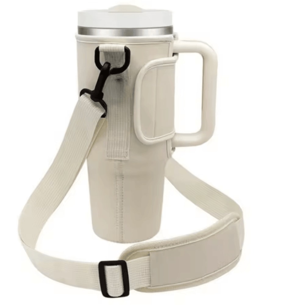 Adjustable Water Bottle Carrier Bag Large Tumbler Sleeve With Shoulder Strap 7