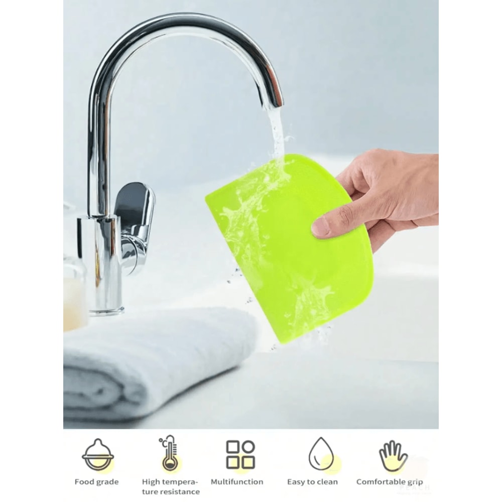 Flexible Plastic Dough Scraper Set Multipurpose Bench Scraper Dough Cutter 2PCS 0