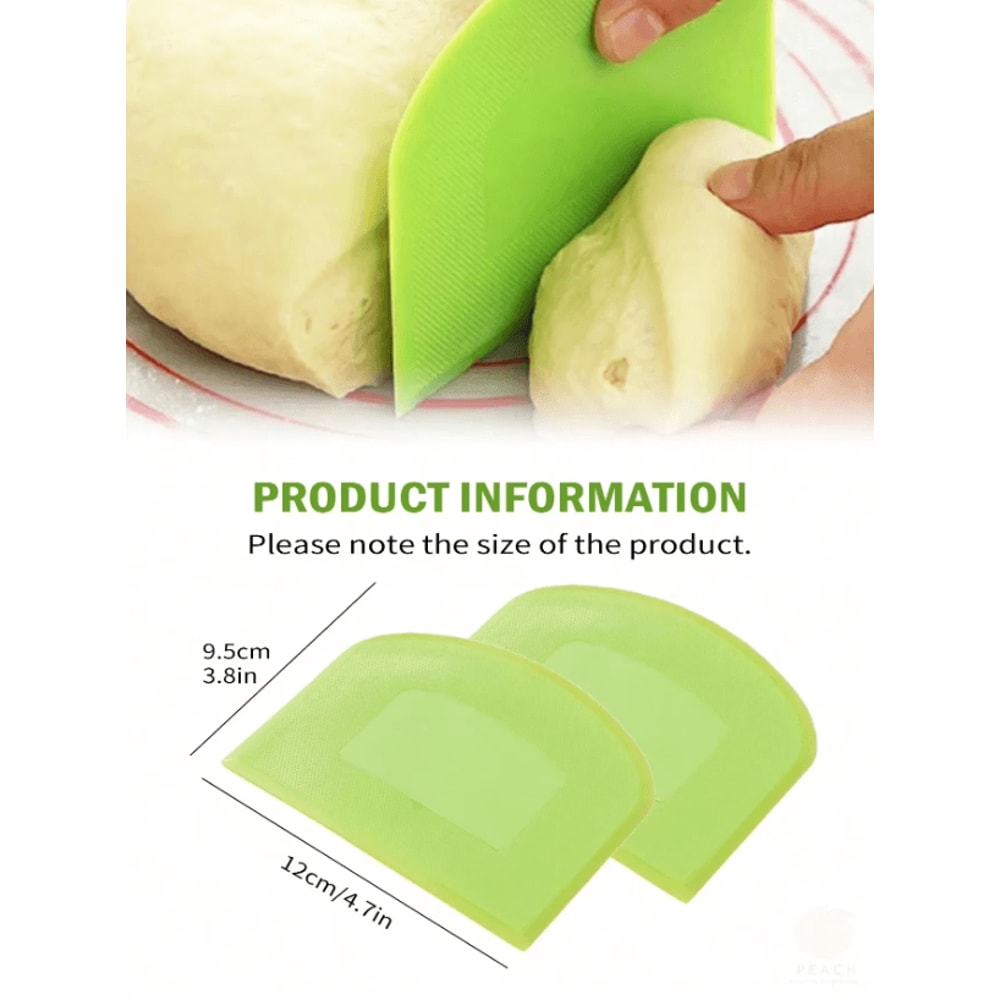 Flexible Plastic Dough Scraper Set Multipurpose Bench Scraper Dough Cutter 2PCS 2