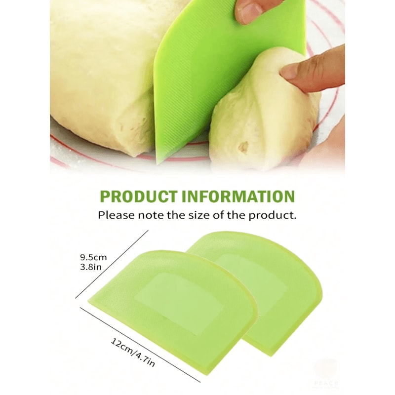 Flexible Plastic Dough Scraper Set Multipurpose Bench Scraper Dough Cutter 2PCS 2