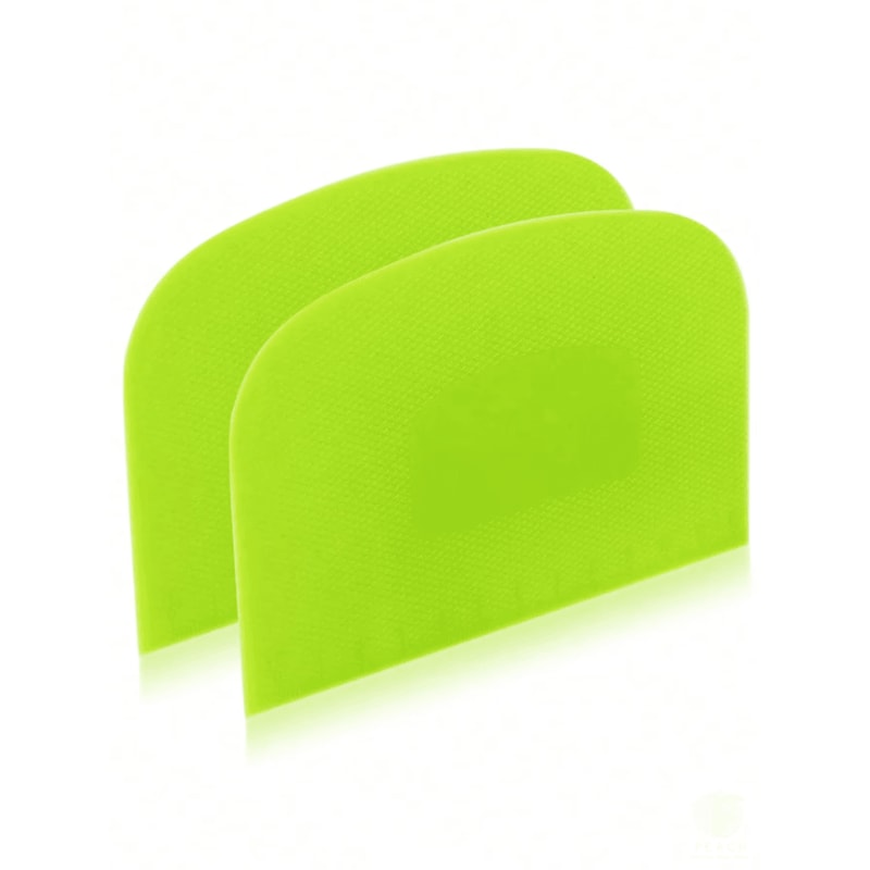 Flexible Plastic Dough Scraper Set Multipurpose Bench Scraper Dough Cutter 2PCS 4
