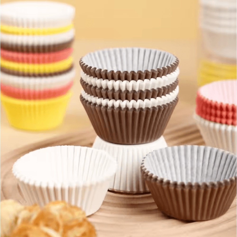 100PCS Disposable Muffin Cups Thick HeatResistant Cupcake Liners Egg Tart Baking Molds 0