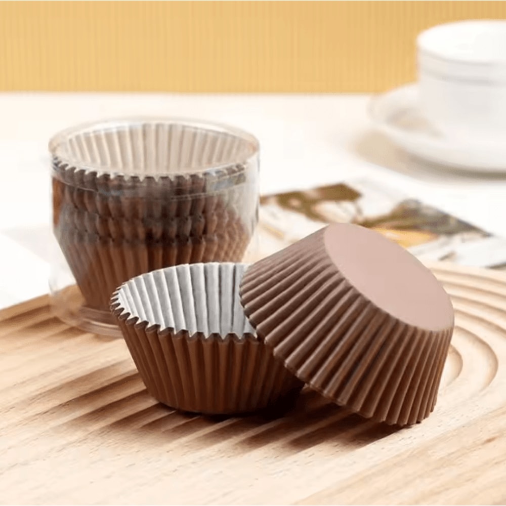 100PCS Disposable Muffin Cups Thick HeatResistant Cupcake Liners Egg Tart Baking Molds 6