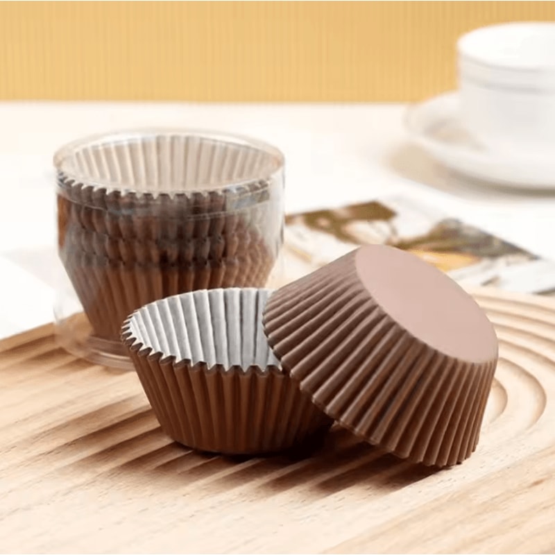 100PCS Disposable Muffin Cups Thick HeatResistant Cupcake Liners Egg Tart Baking Molds 6