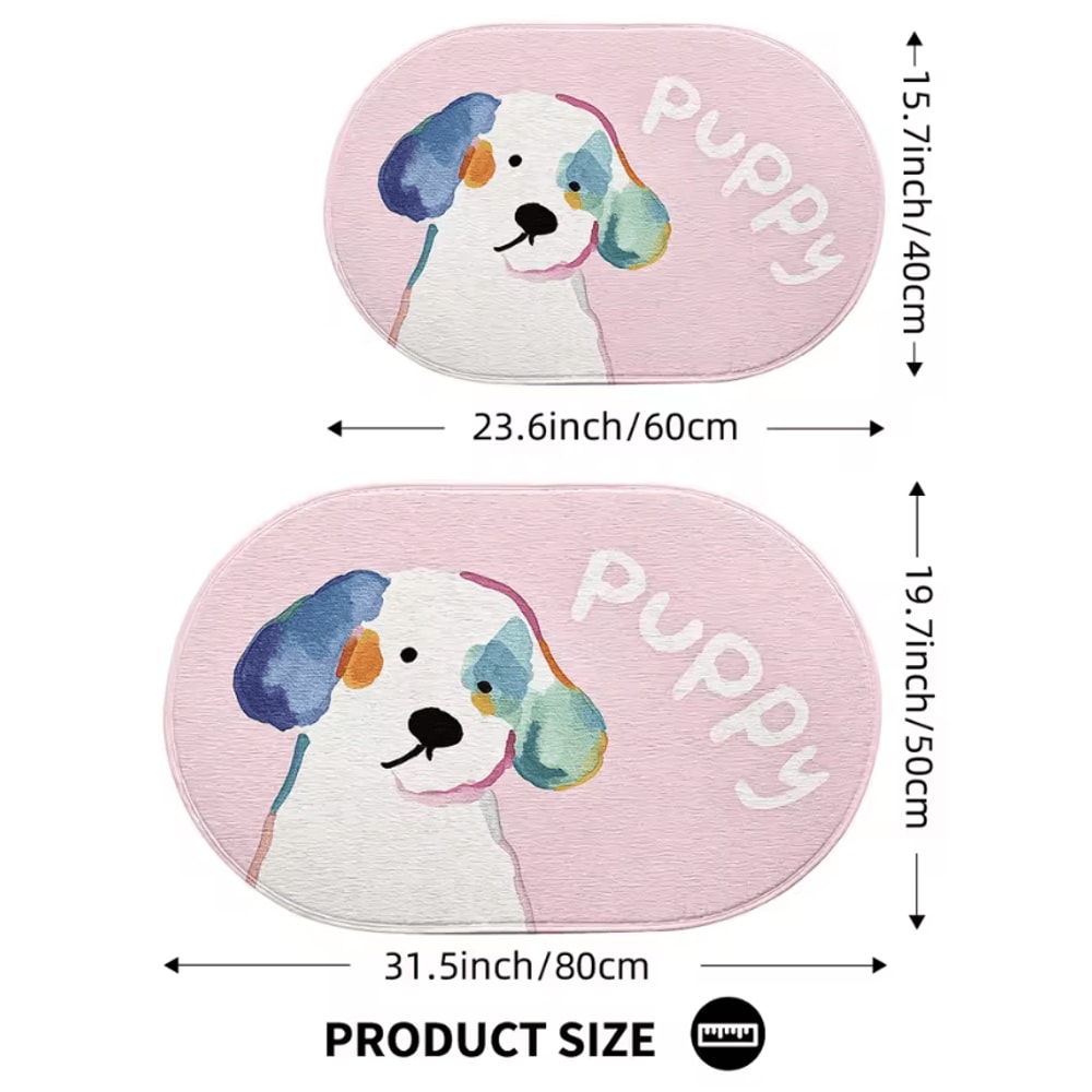 Cute Cartoon Dog Memory Foam Bath Mat Ultra Soft QuickDry NonSlip Bathroom Rug 3