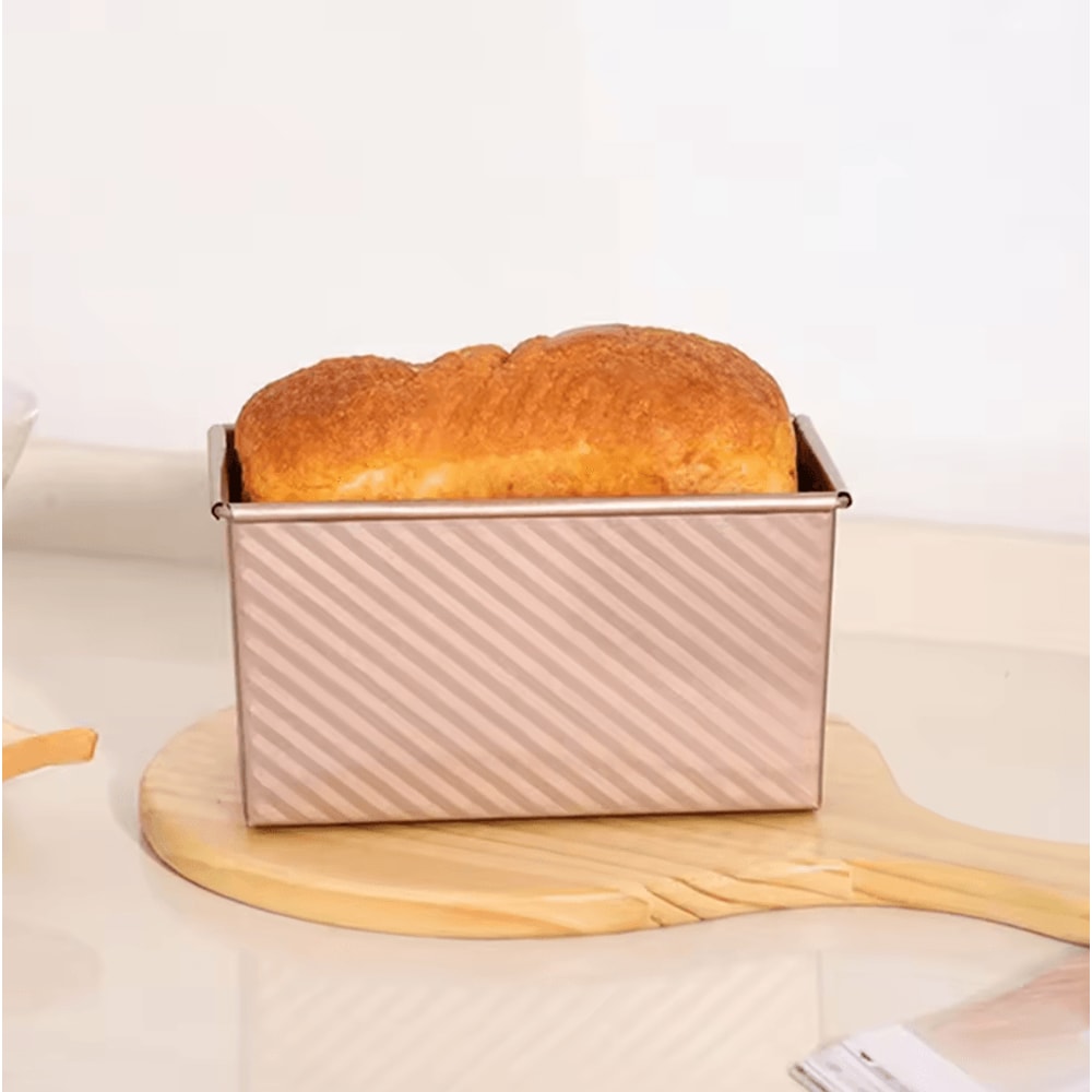 NonStick Pullman Loaf Pan With Lid Carbon Steel Bread Baking Mold For Perfect Square Loaves 3
