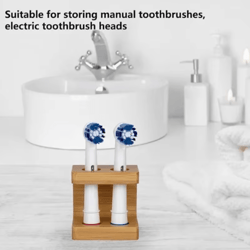 bamboo electric toothbrush holder stand – multi-slot bathroom organizer for toothpaste & brushes