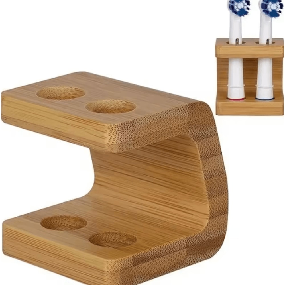 Bamboo Electric Toothbrush Holder Stand MultiSlot Bathroom Organizer For Toothpaste Brushes 1