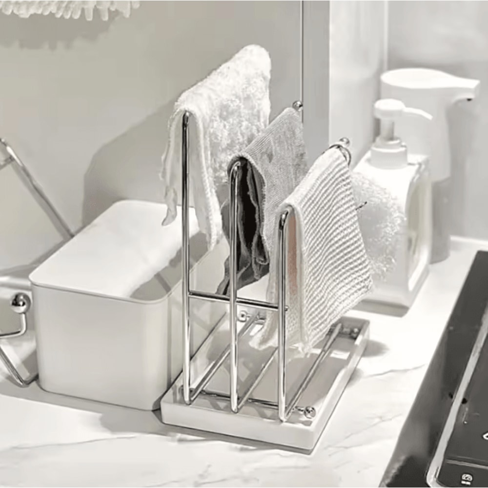 Drain Rag Rack Kitchen Supplies Storage Rack Household Countertop Storage Artifact Dishcloth Sponge 1