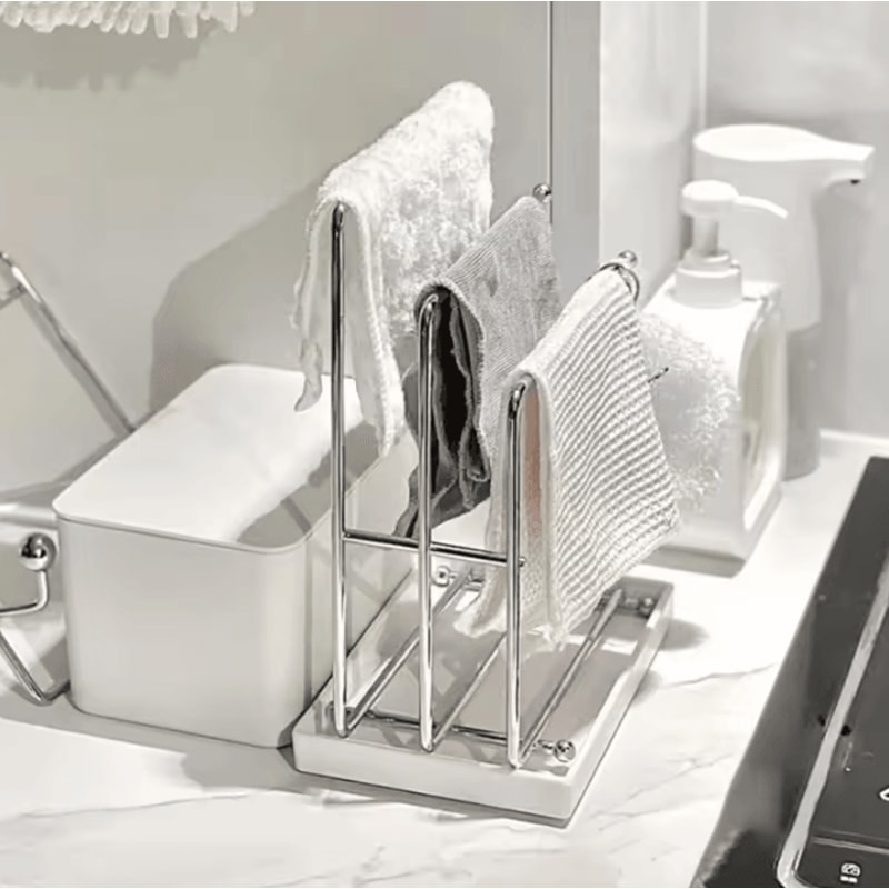 Drain Rag Rack Kitchen Supplies Storage Rack Household Countertop Storage Artifact Dishcloth Sponge 1