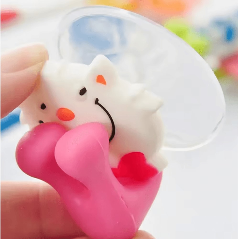 Cute Cartoon Animal Toothbrush Holder With Suction Kids WallMounted Toothbrush Toothpaste Organiz 4