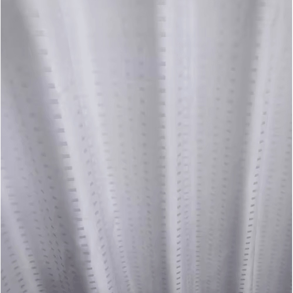 HotelGrade Water Repellent Polyester Shower Curtain Durable Fabric Bathroom Liner With Weighted Bo 5