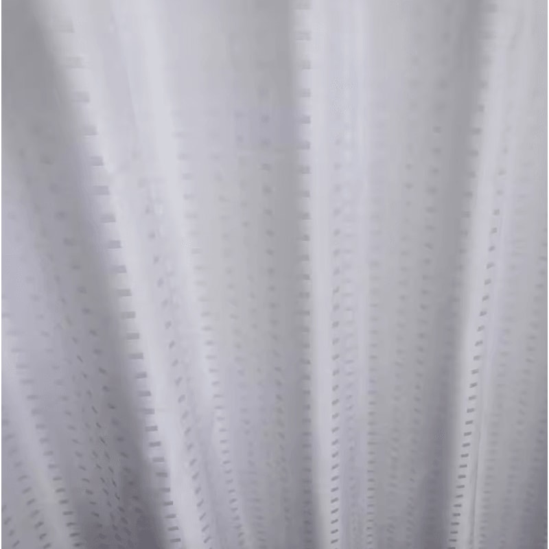 HotelGrade Water Repellent Polyester Shower Curtain Durable Fabric Bathroom Liner With Weighted Bo 5