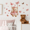Cute Bear Swing Wall Stickers With Butterflies Peel Stick Kids Room Decor Decals 0
