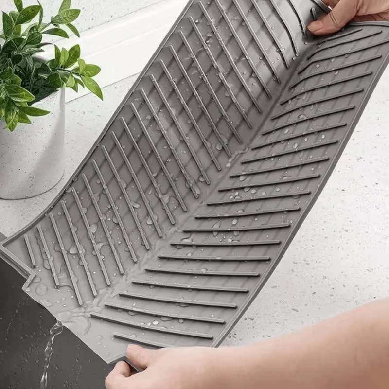 MultiPurpose Silicone Drain Mat NonSlip Bar Sink Drying Mat For Kitchen And Bathroom Use 3
