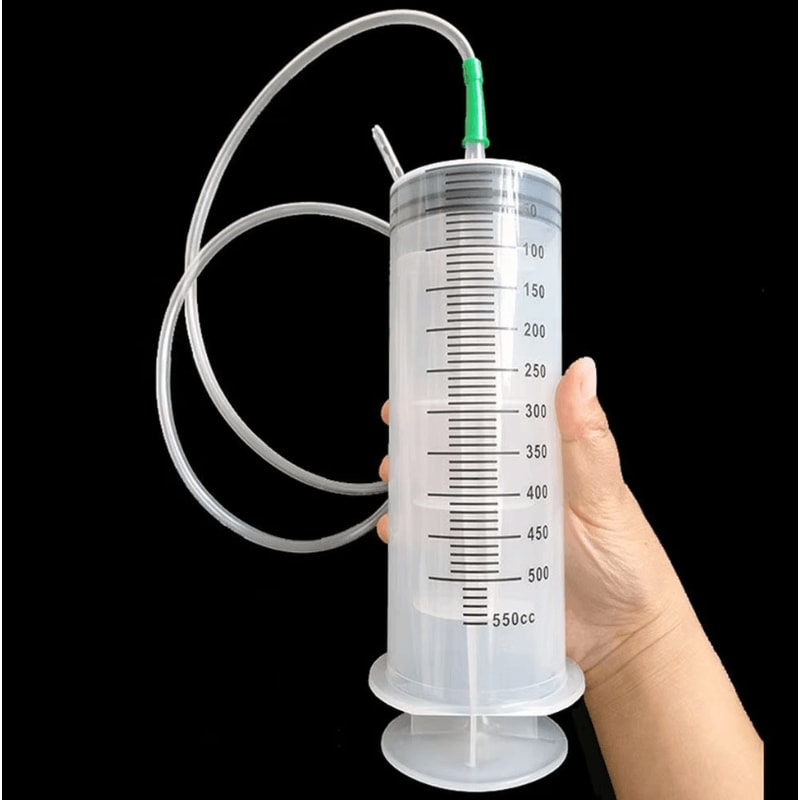 HeavyDuty Large Capacity Syringe Pump With Hose Precision Oil Fluid Transfer Tool 100300550ml 2