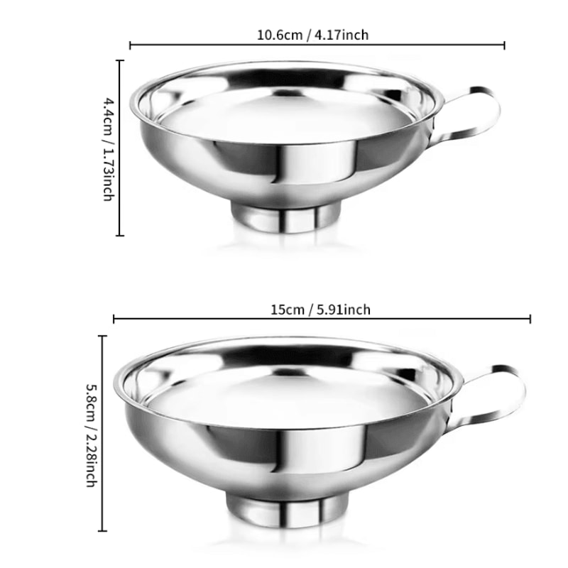 Stainless Steel Canning Funnel With Handle Wide Regular Mouth Jar Funnel For MessFree Filling 4