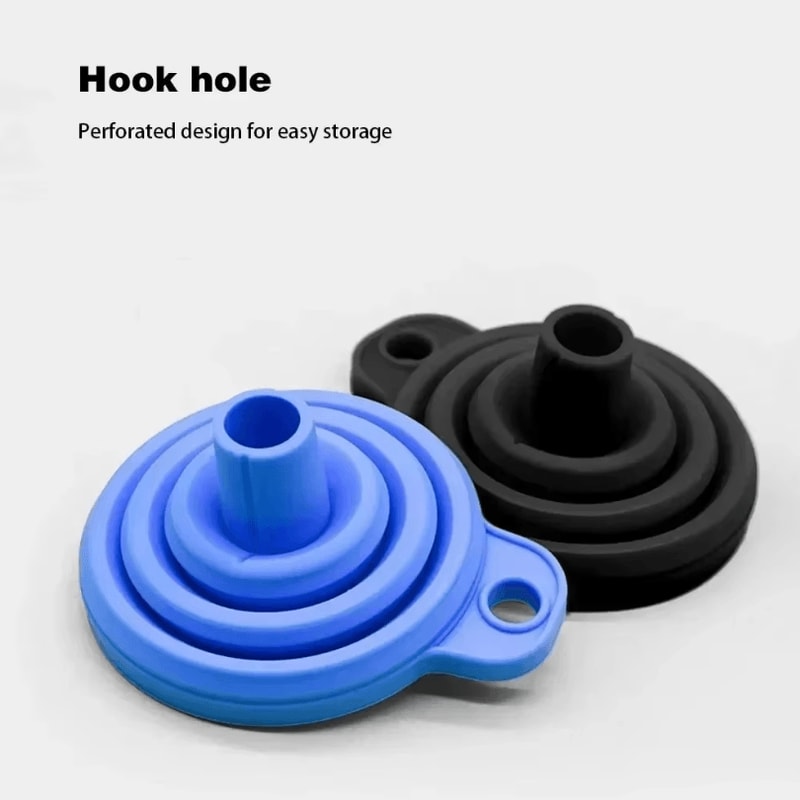 Universal Silicone Car Funnel Foldable Oil Fluid Transfer Funnel For Engine Fuel Washer Fluid 0