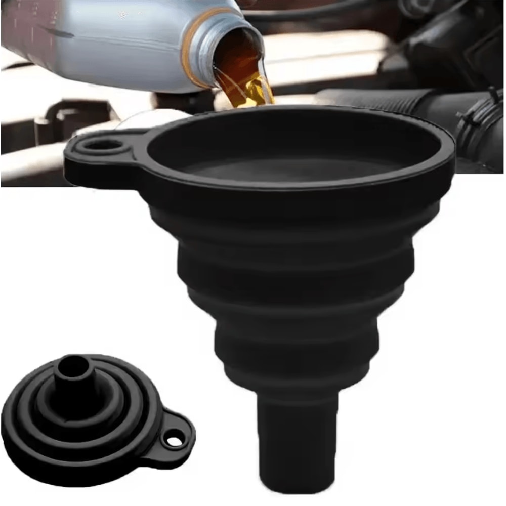 Universal Silicone Car Funnel Foldable Oil Fluid Transfer Funnel For Engine Fuel Washer Fluid 1