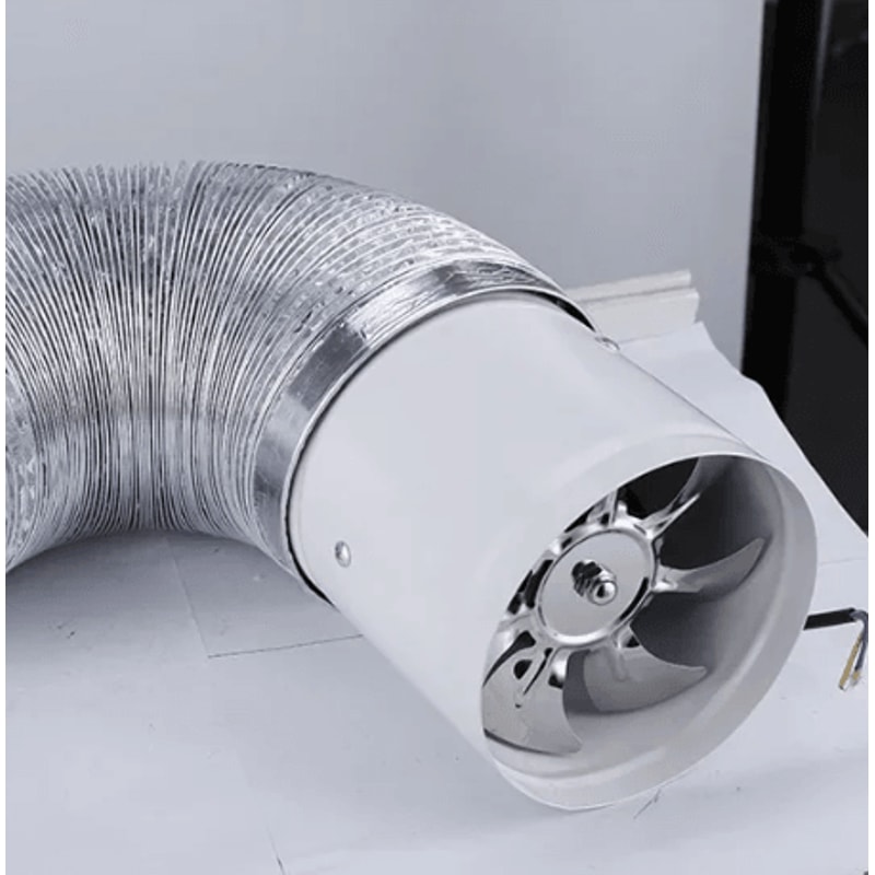 4Inch Inline Duct Exhaust Fan Compact Metal Ventilation Fan For Kitchen Bathroom Home Use 3
