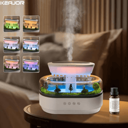 raindrop ultrasonic aroma humidifier – colorful light white noise essential oil diffuser for home